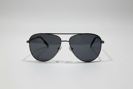SANDPIPER Classic Aviator Sunglasses – Black Metal Frame with Dark Lenses