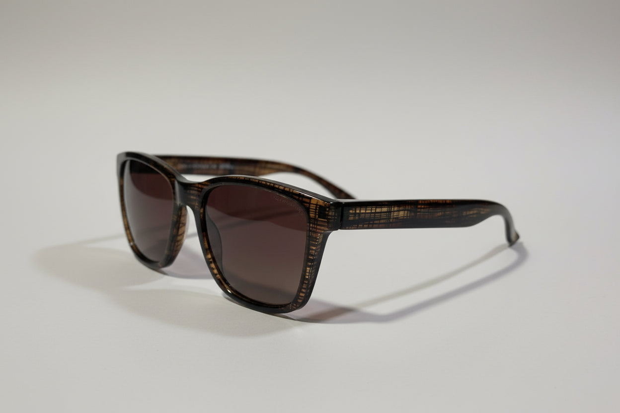 SANDPIPER Rectangular Sunglasses – Textured Brown Frame with Gradient Brown Lenses