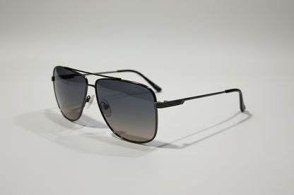 OPIUM Square Aviator Sunglasses – Gunmetal Frame with Gradient Smoke Lenses