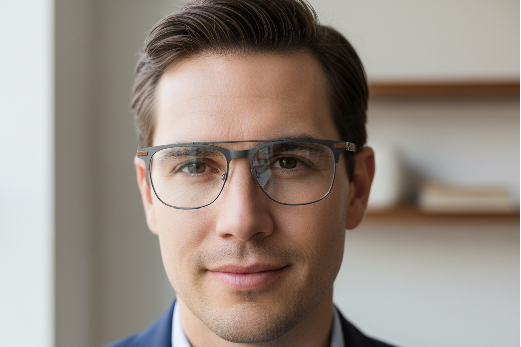 male wearing eyeglass