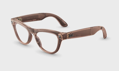 Rayban Meta Skyler (Gen 2) - Frame colour: Shiny Transparent Peach, Lens colour: Clear to Brown Transitions