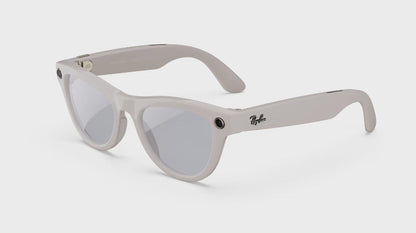 Rayban Meta Skyler (Gen 1) - Frame colour: Shiny Chalky Grey, Lens colour: Clear to Sapphire Transitions