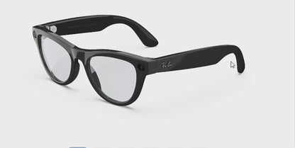 Rayban Meta Skyler (Gen 1) - Frame colour: Shiny Black, Lens colour: Clear Tint to Cerulean Blue Transitions